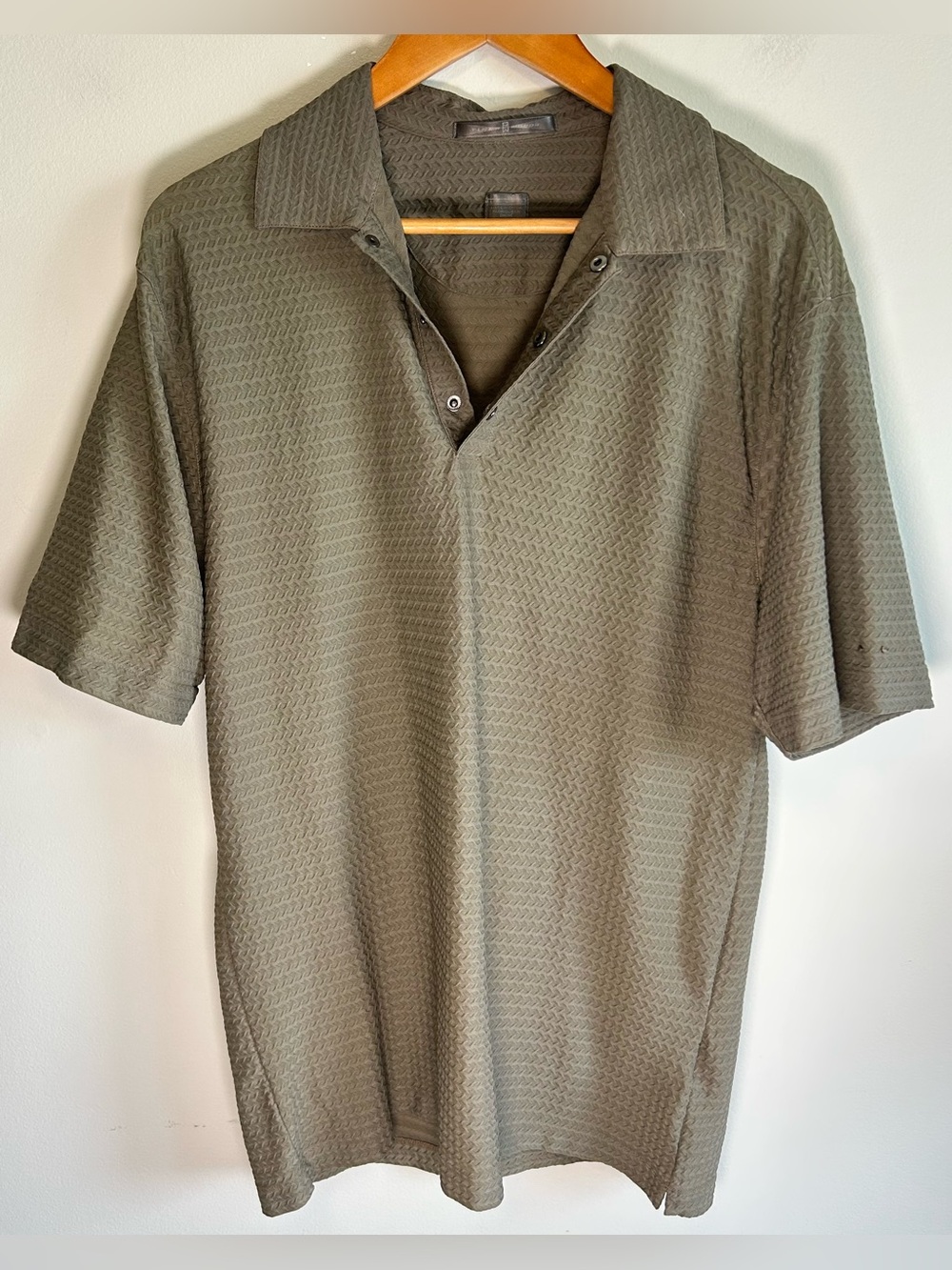 Nike Tiger Woods Polo Shirt Men’s Size L Textured Lightweight Performance Nylon